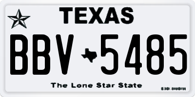 TX license plate BBV5485