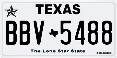 TX license plate BBV5488