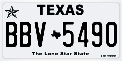 TX license plate BBV5490