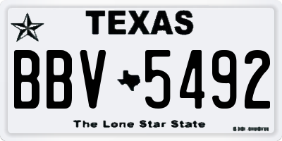 TX license plate BBV5492