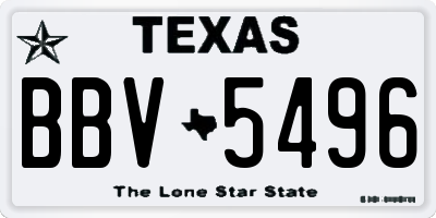TX license plate BBV5496