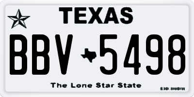 TX license plate BBV5498