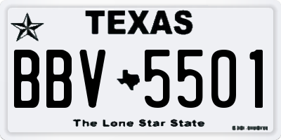 TX license plate BBV5501