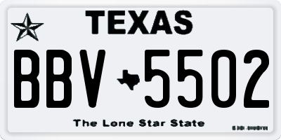 TX license plate BBV5502