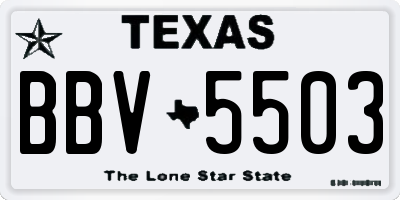 TX license plate BBV5503