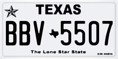 TX license plate BBV5507