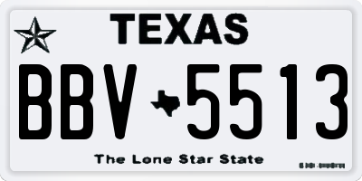 TX license plate BBV5513