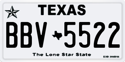 TX license plate BBV5522