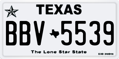 TX license plate BBV5539