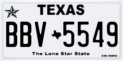 TX license plate BBV5549