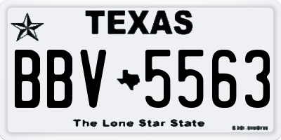 TX license plate BBV5563