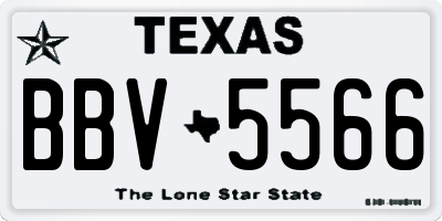 TX license plate BBV5566