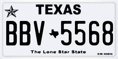 TX license plate BBV5568