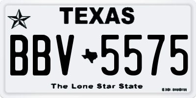 TX license plate BBV5575