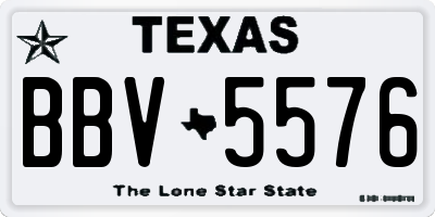 TX license plate BBV5576