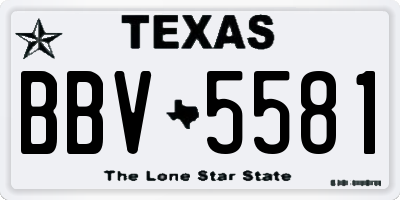 TX license plate BBV5581
