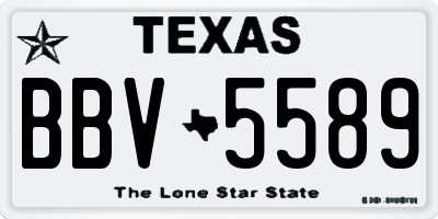 TX license plate BBV5589