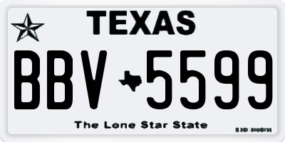 TX license plate BBV5599