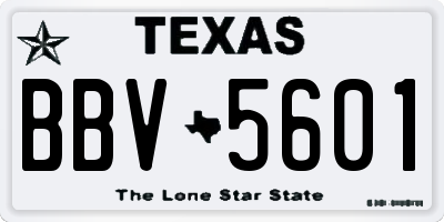 TX license plate BBV5601