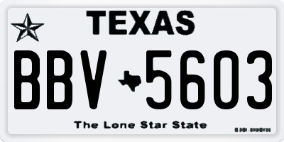 TX license plate BBV5603