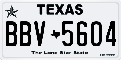 TX license plate BBV5604