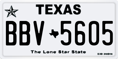 TX license plate BBV5605