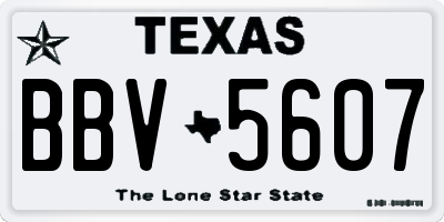 TX license plate BBV5607
