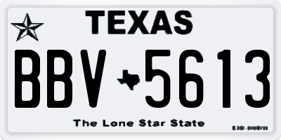 TX license plate BBV5613