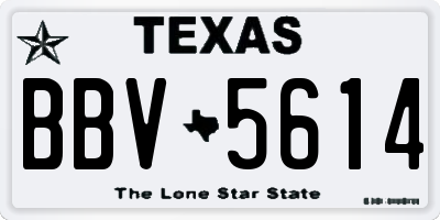 TX license plate BBV5614