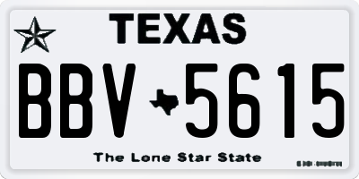TX license plate BBV5615