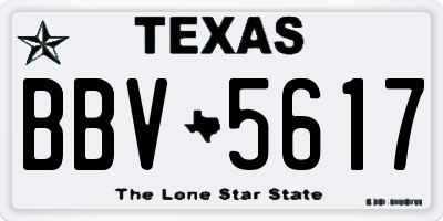 TX license plate BBV5617