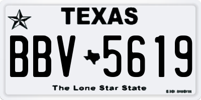 TX license plate BBV5619