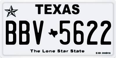 TX license plate BBV5622