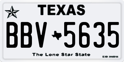 TX license plate BBV5635