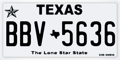 TX license plate BBV5636