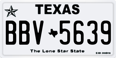 TX license plate BBV5639