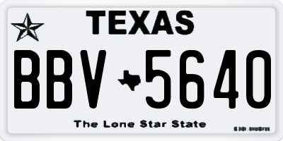 TX license plate BBV5640