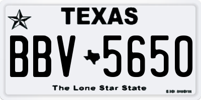 TX license plate BBV5650