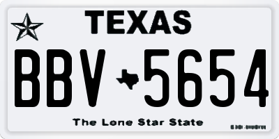 TX license plate BBV5654