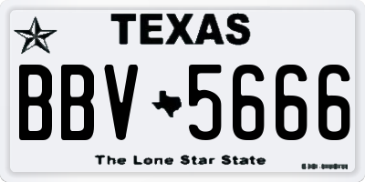 TX license plate BBV5666