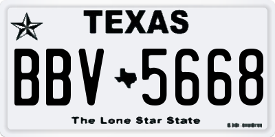 TX license plate BBV5668