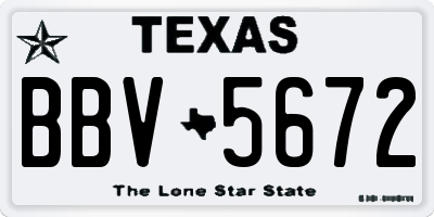TX license plate BBV5672