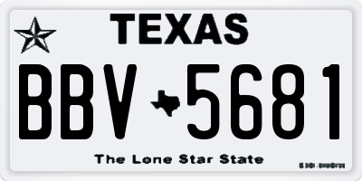 TX license plate BBV5681