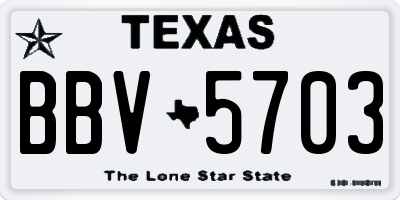 TX license plate BBV5703
