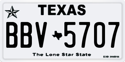 TX license plate BBV5707