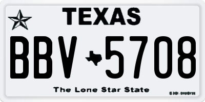 TX license plate BBV5708