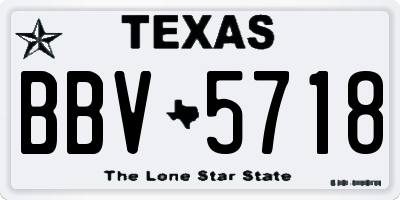 TX license plate BBV5718