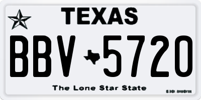 TX license plate BBV5720