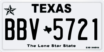 TX license plate BBV5721