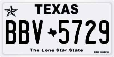 TX license plate BBV5729